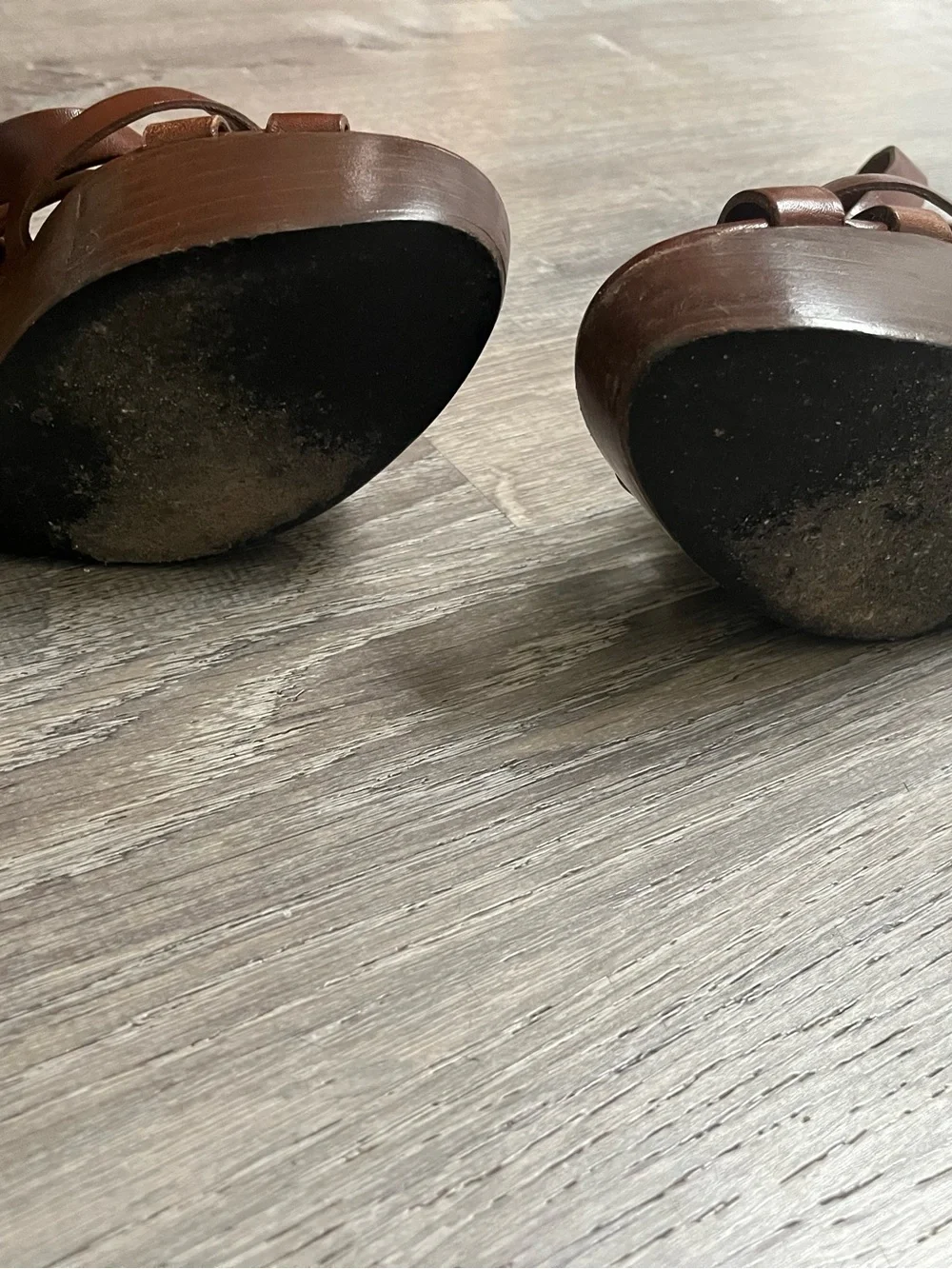Burberry heels 37 Leather Wedge Sandals Brown Shoes summer